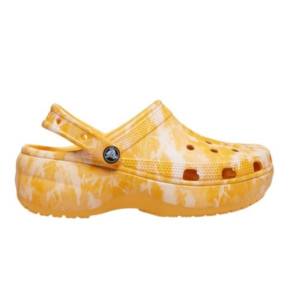 Crocs Women Classic Platform Graphic Clog in Orange Sorbet - Picture 3 of 5